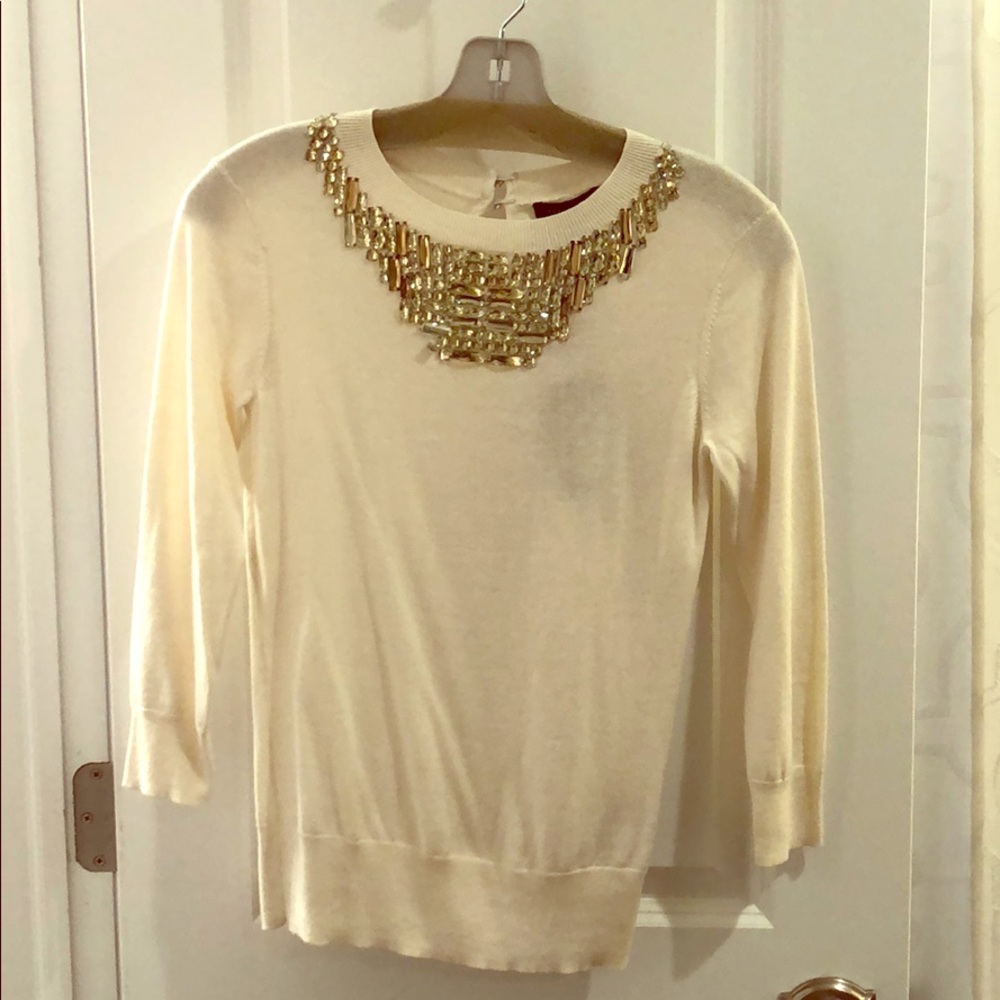 Ted Baker 3/4 sleeve beaded sweater